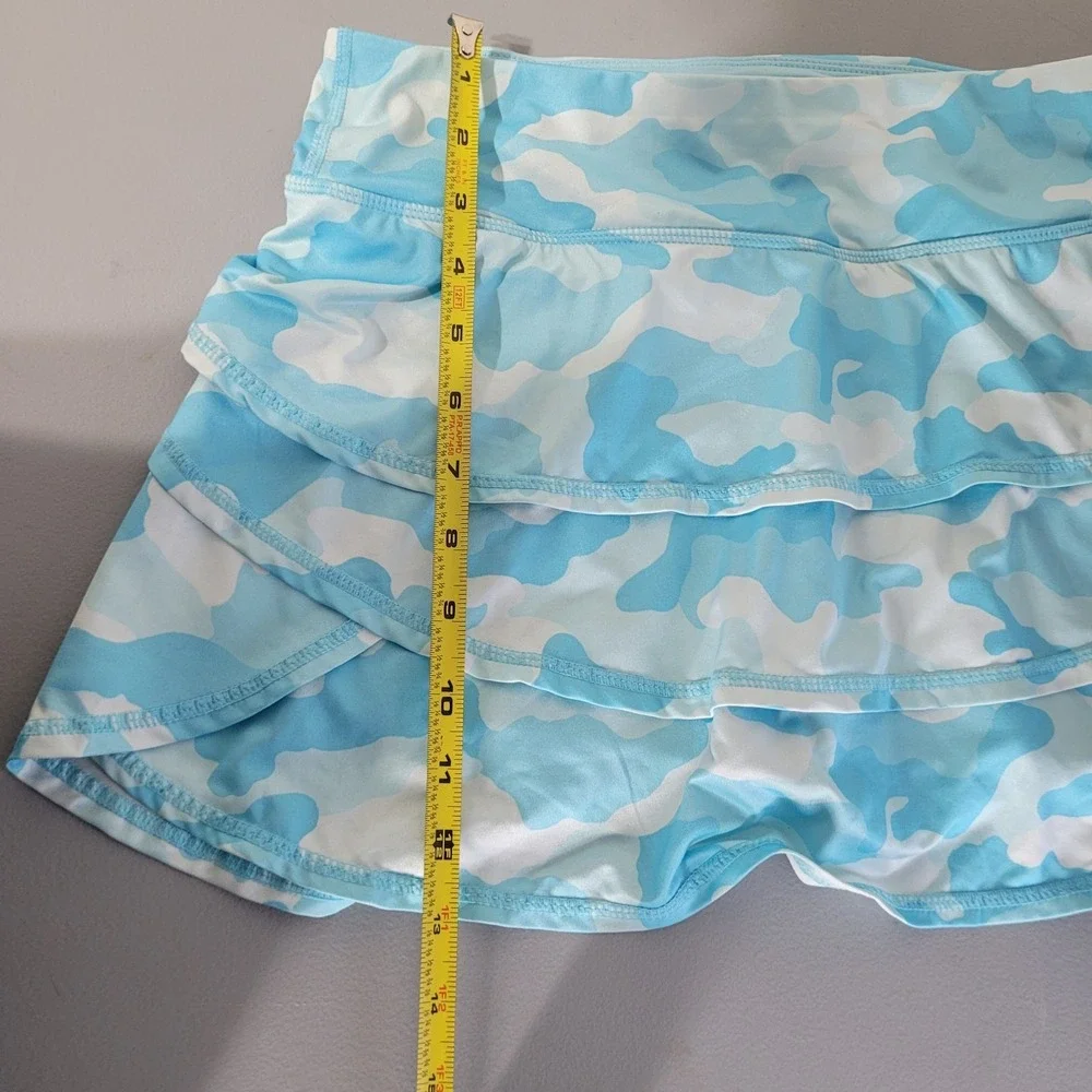 Ideology WOMENS Small Ruffle Pull‎ On Pickleball Golf Tennis Blue Skort Skirt